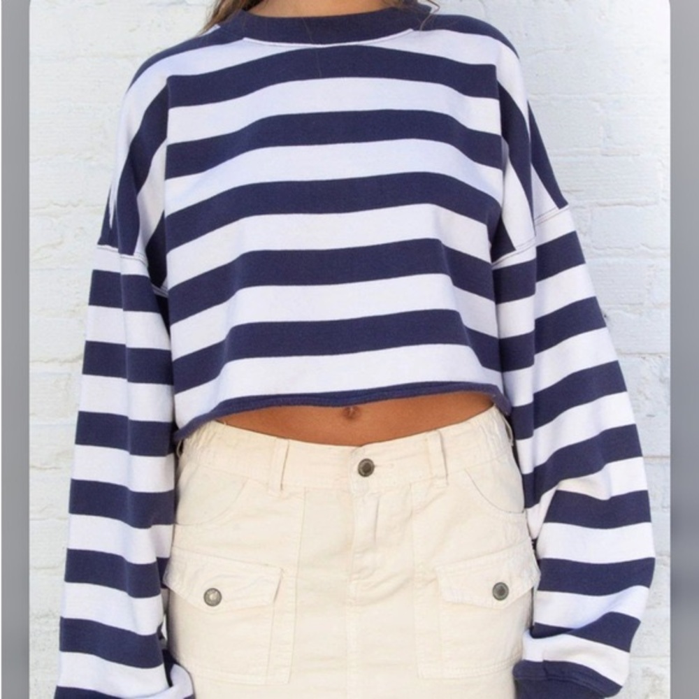 Brandy melville Erica Striped cropped pullover